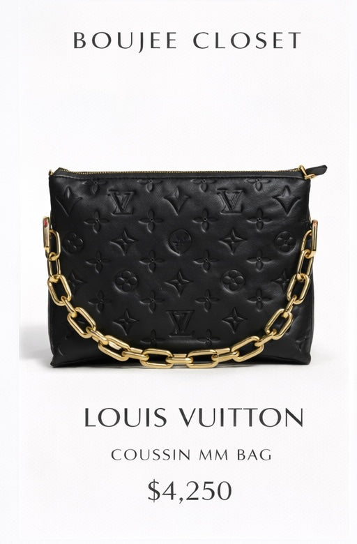 Louis Vuitton Coussin MM – Noir Monogram Embossed Lambskin | Boujee Closet