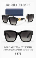 Louis Vuitton Oversized LV Logo Square Sunglasses – Black & Gold