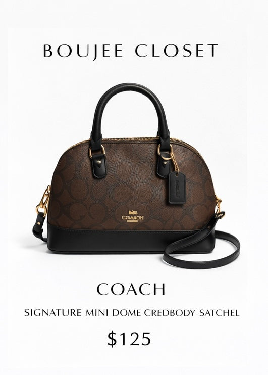 Coach Signature Mini Dome Satchel I Boujee Closet