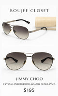Jimmy Choo Crystal Aviator Sunglasses – Gunmetal | Boujee Closet
