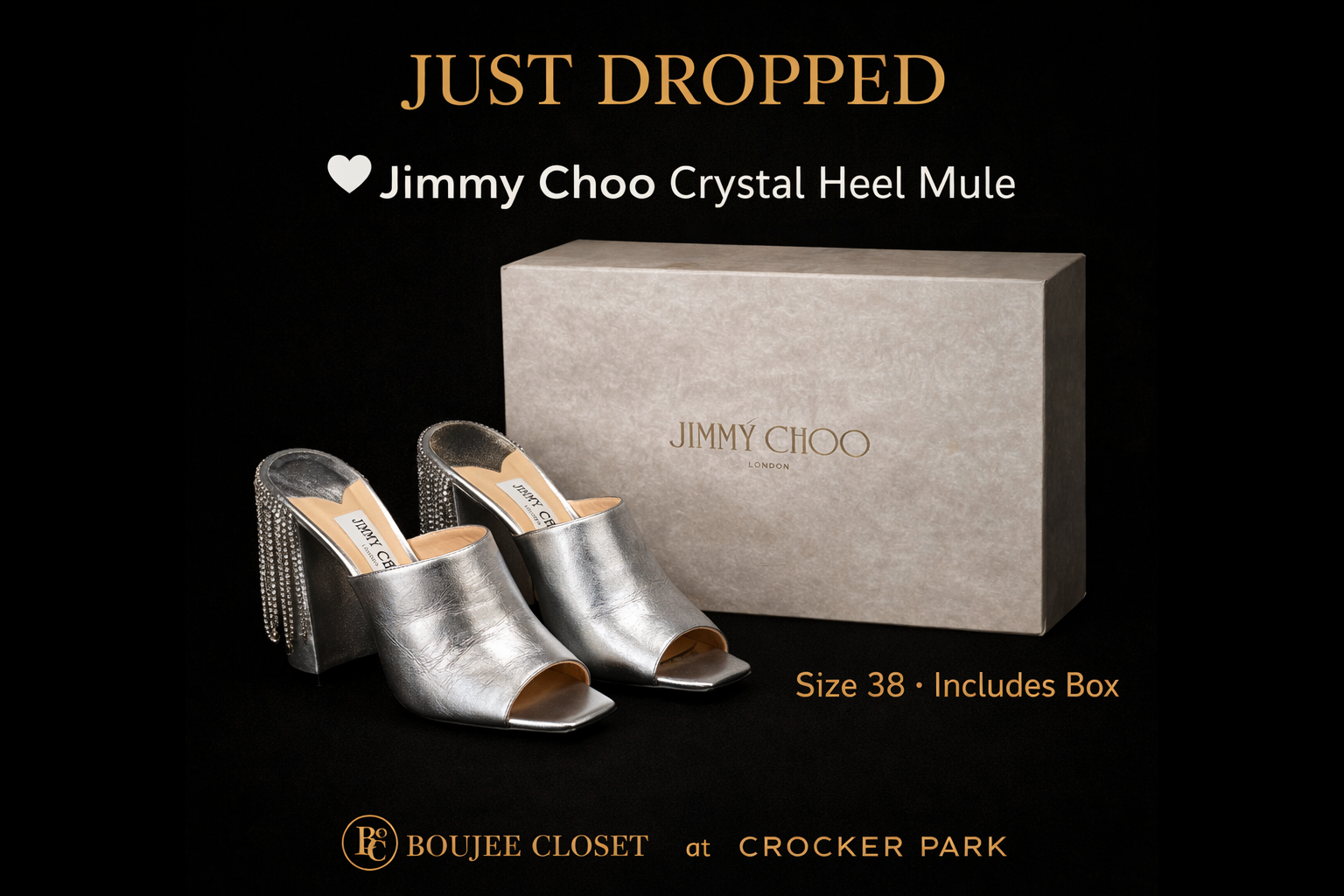 Jimmy Choo Crystal Heel Mule