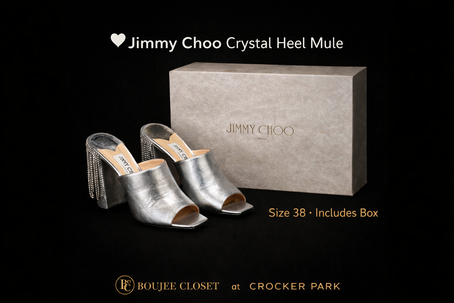 Jimmy Choo Crystal Heel Mule