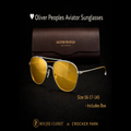 Oliver Peoples Aviator Sunglasses with Yellow Lenses