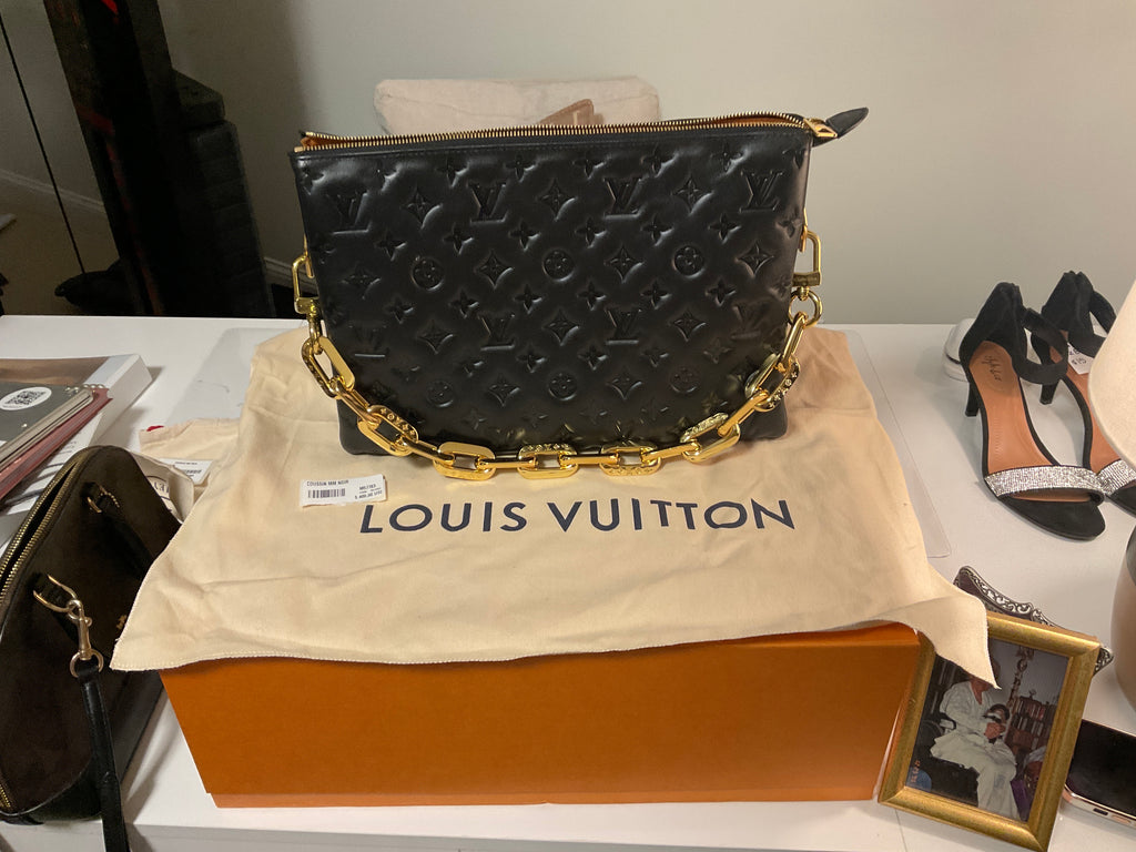 Louis Vuitton Coussin MM – Noir Monogram Embossed Lambskin | Boujee Closet