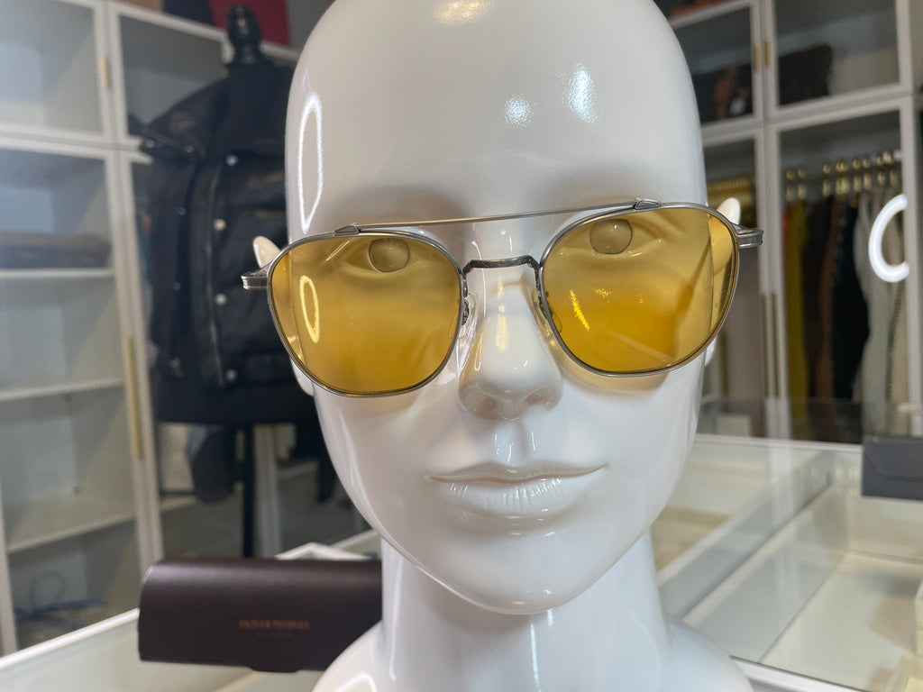 Oliver Peoples Aviator Sunglasses with Yellow Lenses