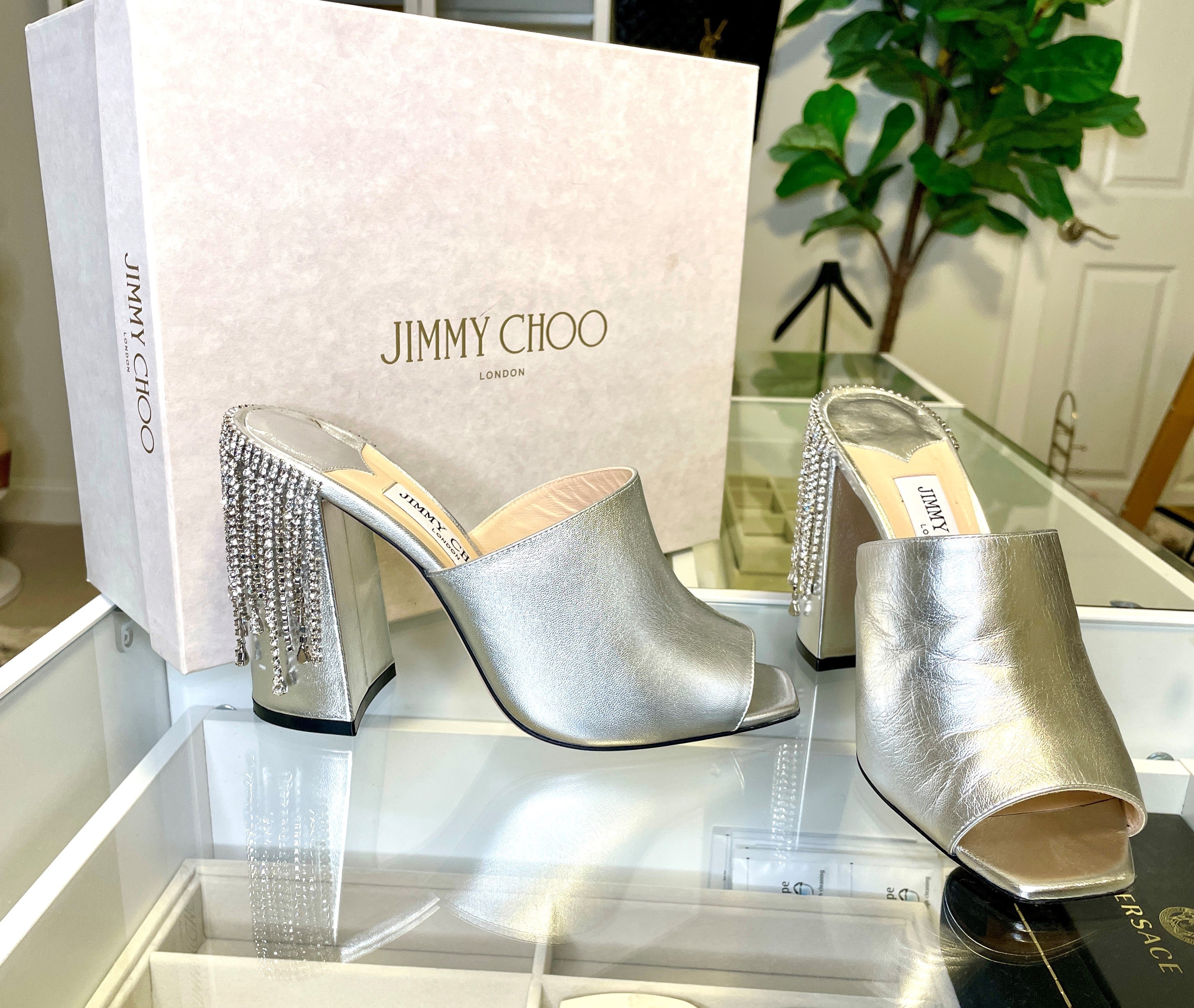 Jimmy Choo Crystal Heel Mule